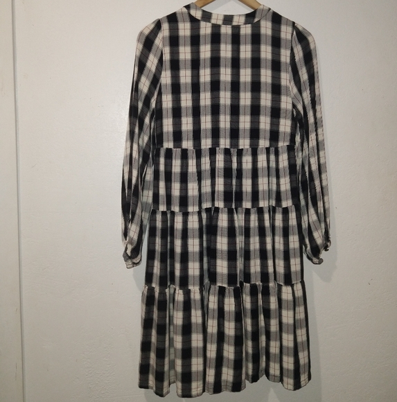 ANTHRO' MAEVE Amber Plaid Tiered Tunic Dress - Picture 7 of 9